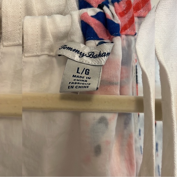 Womens Tommy Bahama Le Tigre Linen Blend Blue Pink White Floral Dress Size Large - Picture 3 of 4